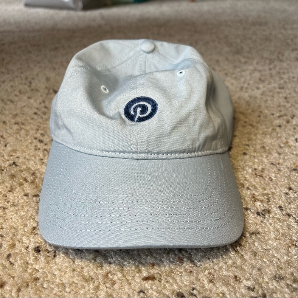 As Colour Pinterest Blue Stitched Logo Adjustable Baseball Cap